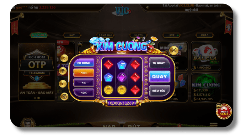 Kim Cương Vic Club Game Slot Dễ Chơi, Dễ Trúng Thưởng Khủng